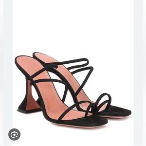 Amina Muaddi Naima Suede Sandals in Black